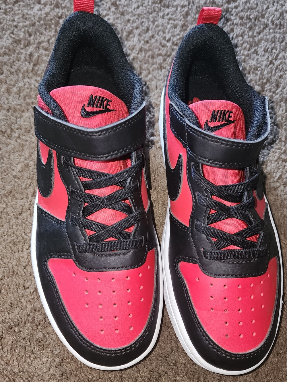 Nike Kids Red and Black High-Top Sneakers